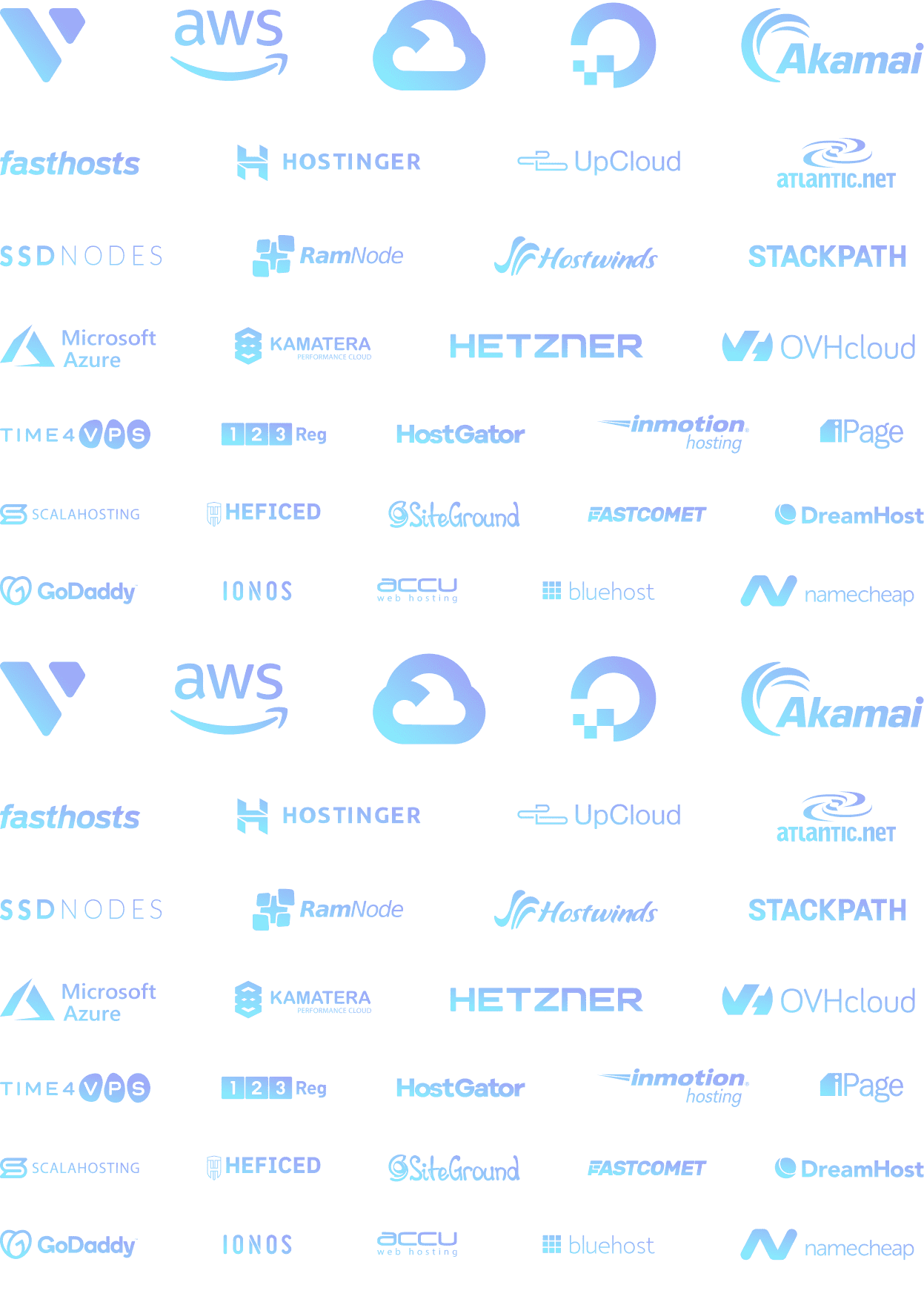 a wall of server provider logos that work with spinupwp