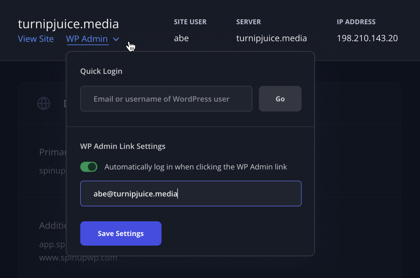 WordPress magic login in SpinupWP