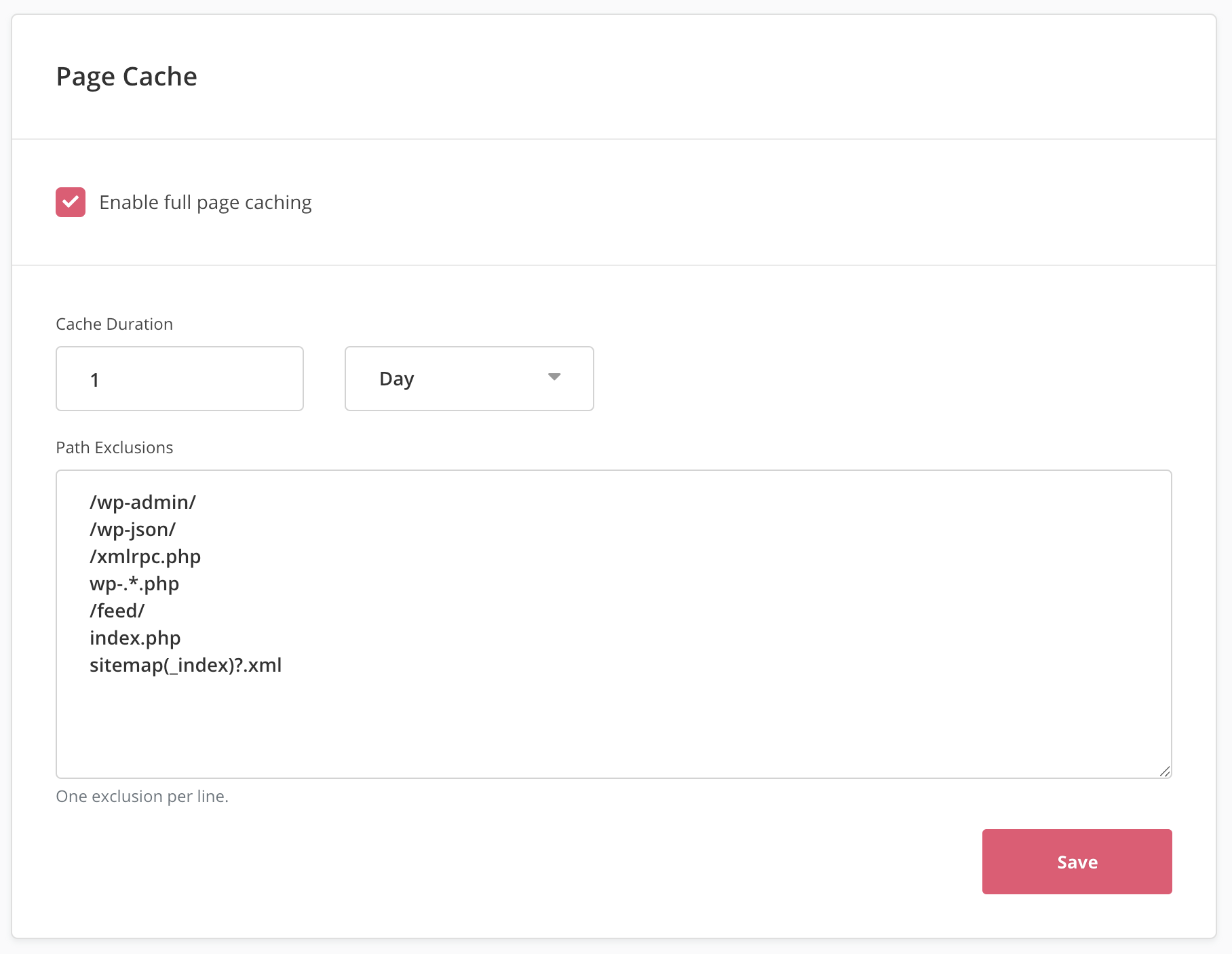 page cache settings