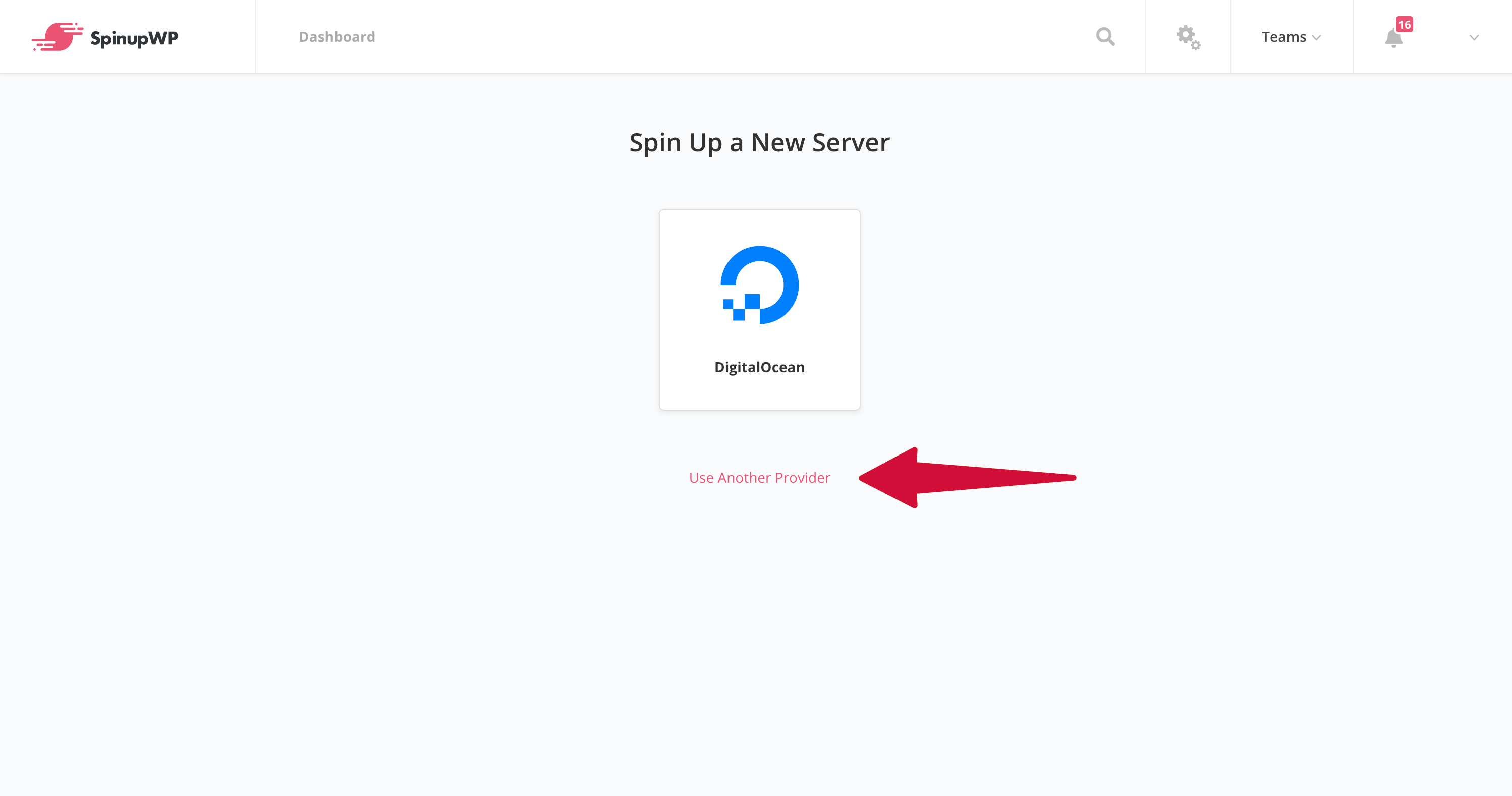 SpinupWP Spin up a new server