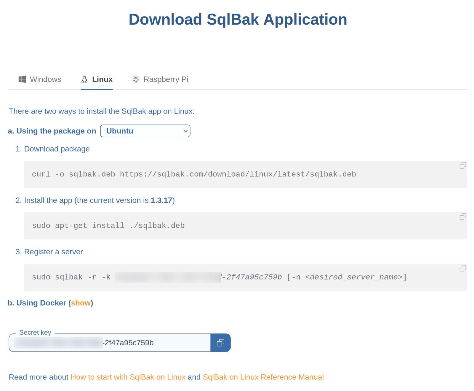 Install SqlBak application.