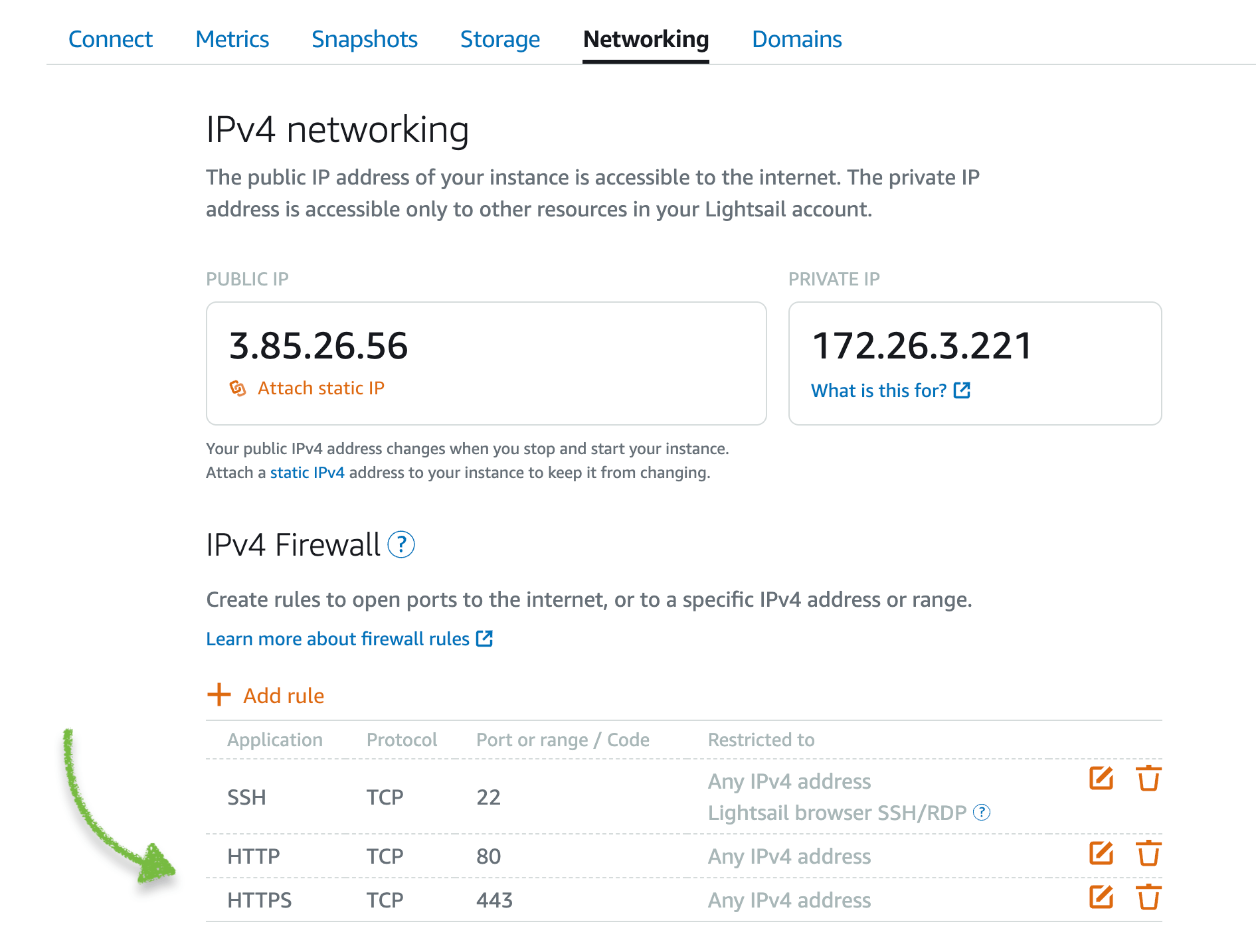 Amazon Lightsail Firewall