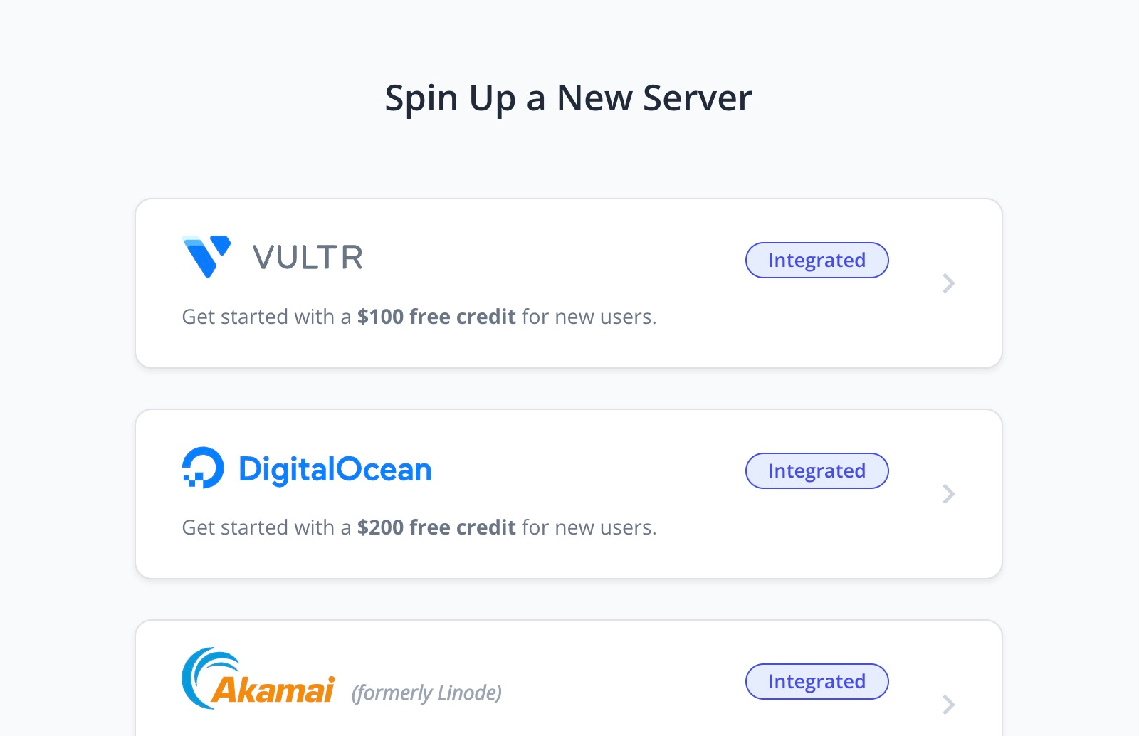 We've added Vultr as an integrated server provider