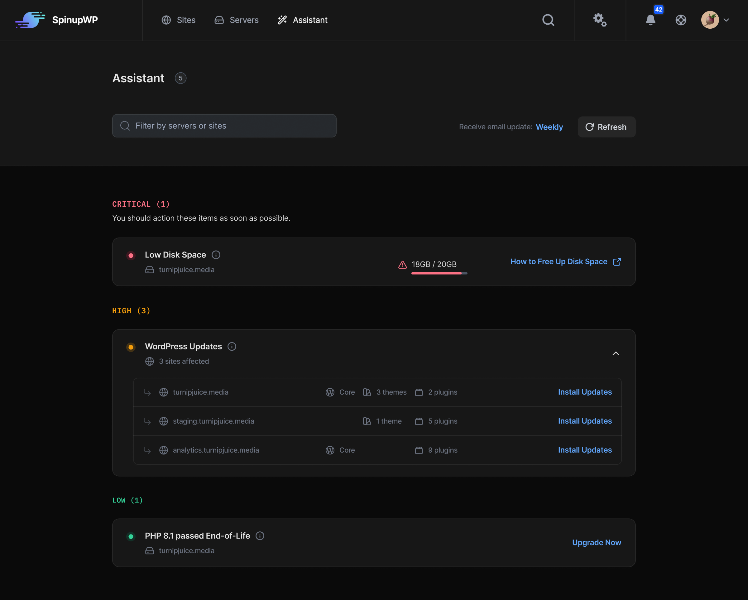 The SpinupWP assistant